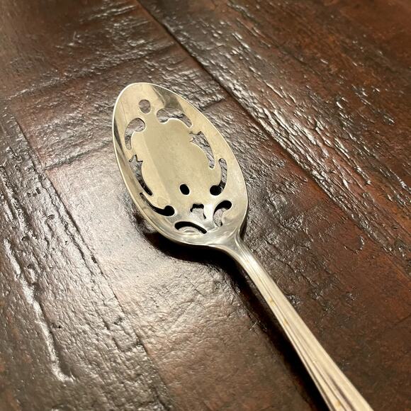 AMC Pierced Tablespoon Stainless Steel Fan Tip Satin Handle Japan Flatware - Picture 2 of 8